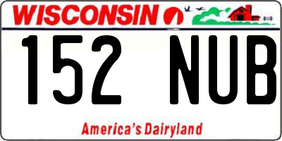 WI license plate 152NUB