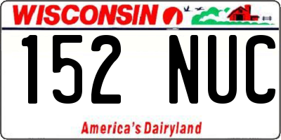 WI license plate 152NUC