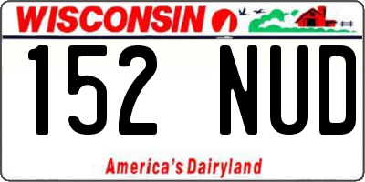 WI license plate 152NUD