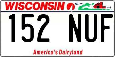 WI license plate 152NUF