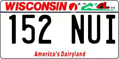 WI license plate 152NUI
