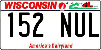 WI license plate 152NUL