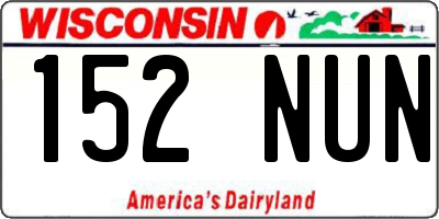 WI license plate 152NUN
