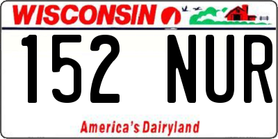 WI license plate 152NUR