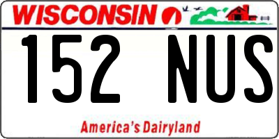 WI license plate 152NUS