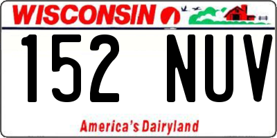 WI license plate 152NUV