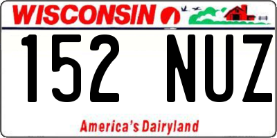 WI license plate 152NUZ