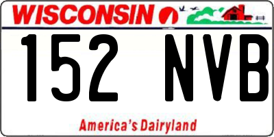 WI license plate 152NVB