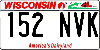 WI license plate 152NVK