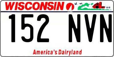 WI license plate 152NVN