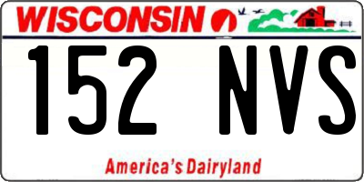 WI license plate 152NVS