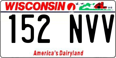 WI license plate 152NVV