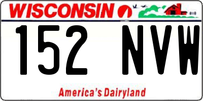 WI license plate 152NVW