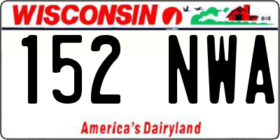 WI license plate 152NWA