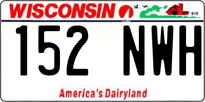 WI license plate 152NWH