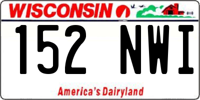 WI license plate 152NWI