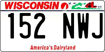 WI license plate 152NWJ