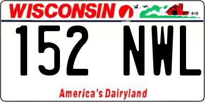 WI license plate 152NWL