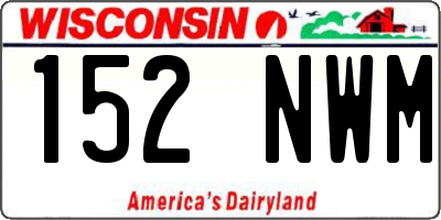 WI license plate 152NWM