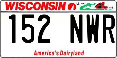 WI license plate 152NWR