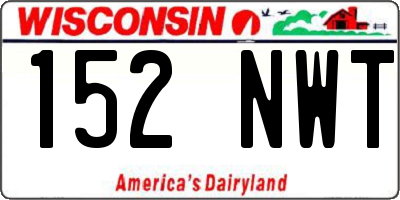 WI license plate 152NWT
