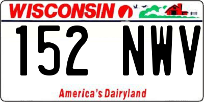 WI license plate 152NWV