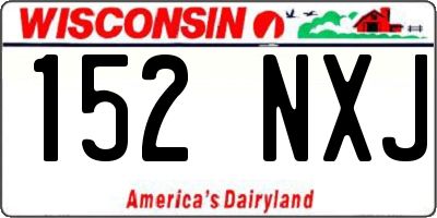 WI license plate 152NXJ