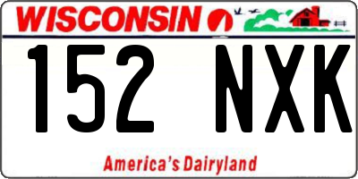 WI license plate 152NXK