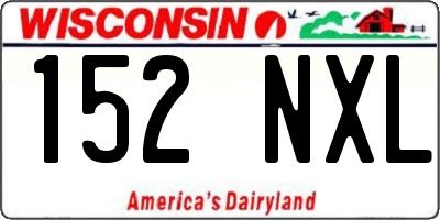 WI license plate 152NXL