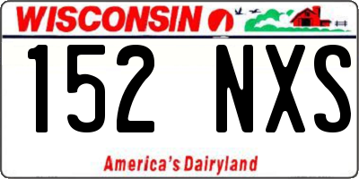WI license plate 152NXS