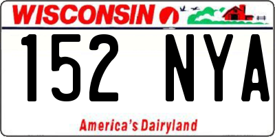 WI license plate 152NYA