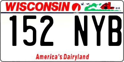 WI license plate 152NYB