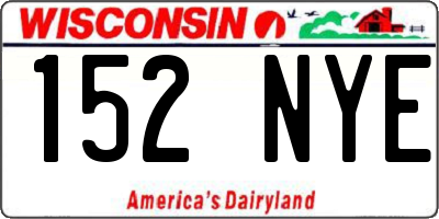 WI license plate 152NYE