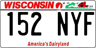 WI license plate 152NYF