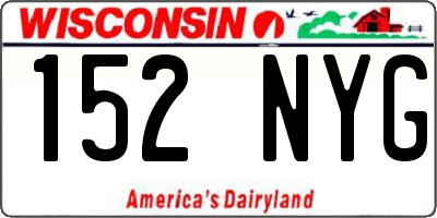 WI license plate 152NYG