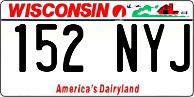 WI license plate 152NYJ