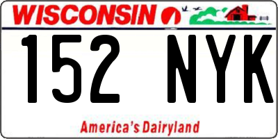 WI license plate 152NYK