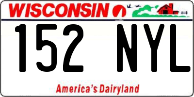 WI license plate 152NYL