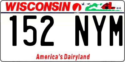 WI license plate 152NYM