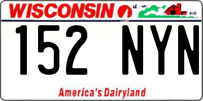 WI license plate 152NYN