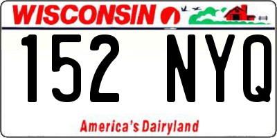 WI license plate 152NYQ