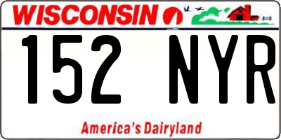 WI license plate 152NYR