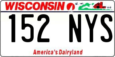 WI license plate 152NYS