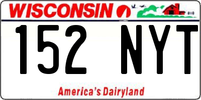 WI license plate 152NYT