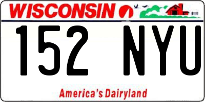 WI license plate 152NYU