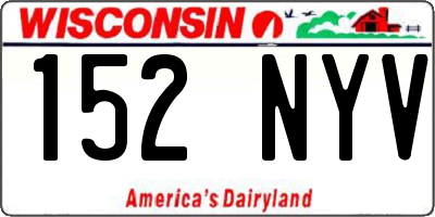 WI license plate 152NYV