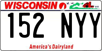 WI license plate 152NYY