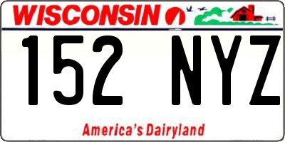 WI license plate 152NYZ