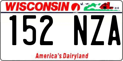 WI license plate 152NZA