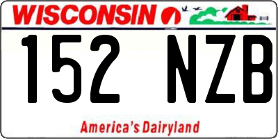 WI license plate 152NZB